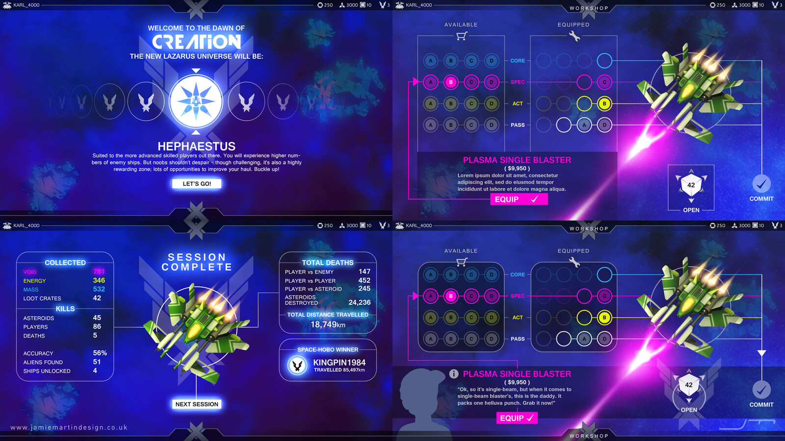 Workshop Menu UI design