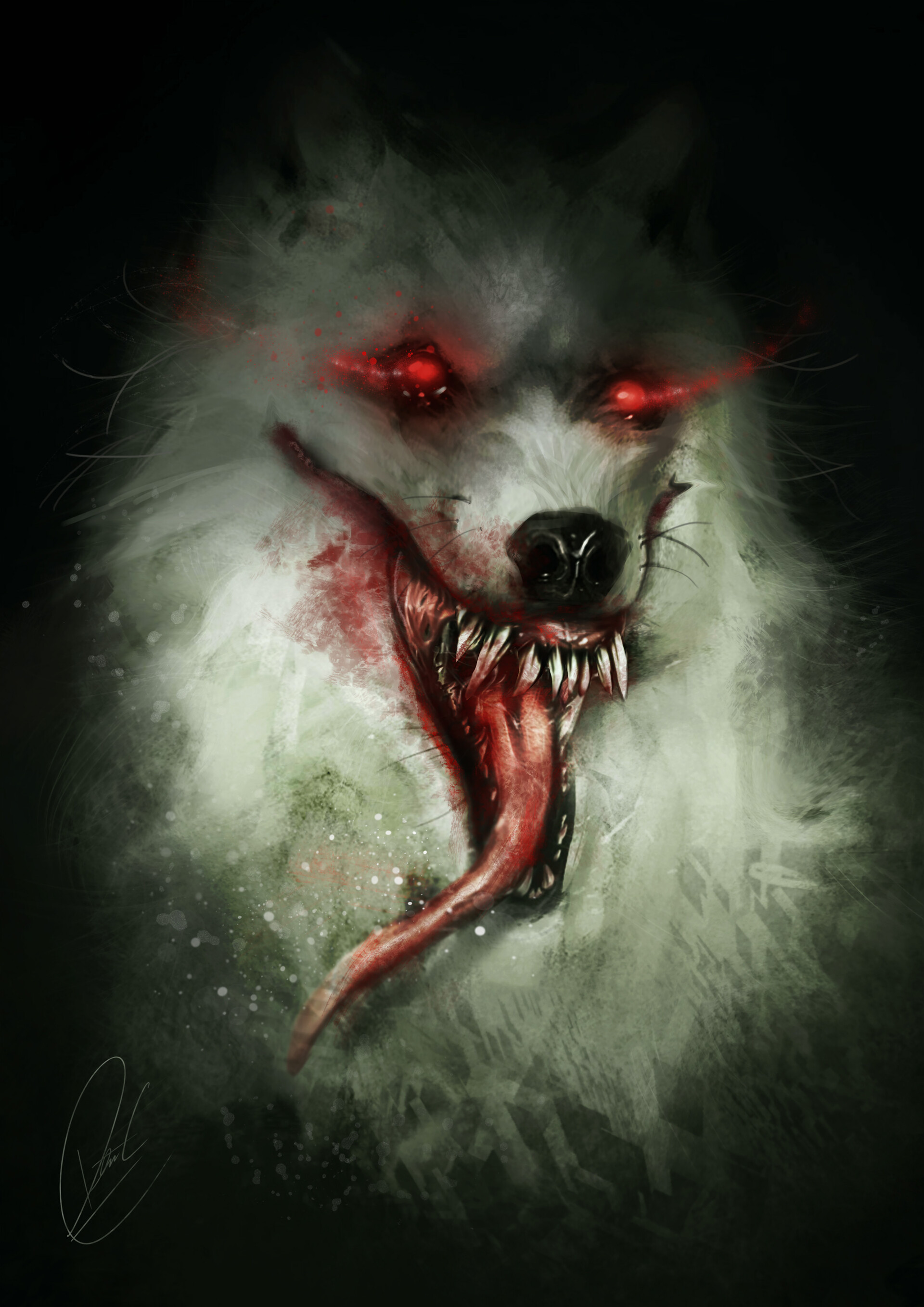 scary wolf drawings