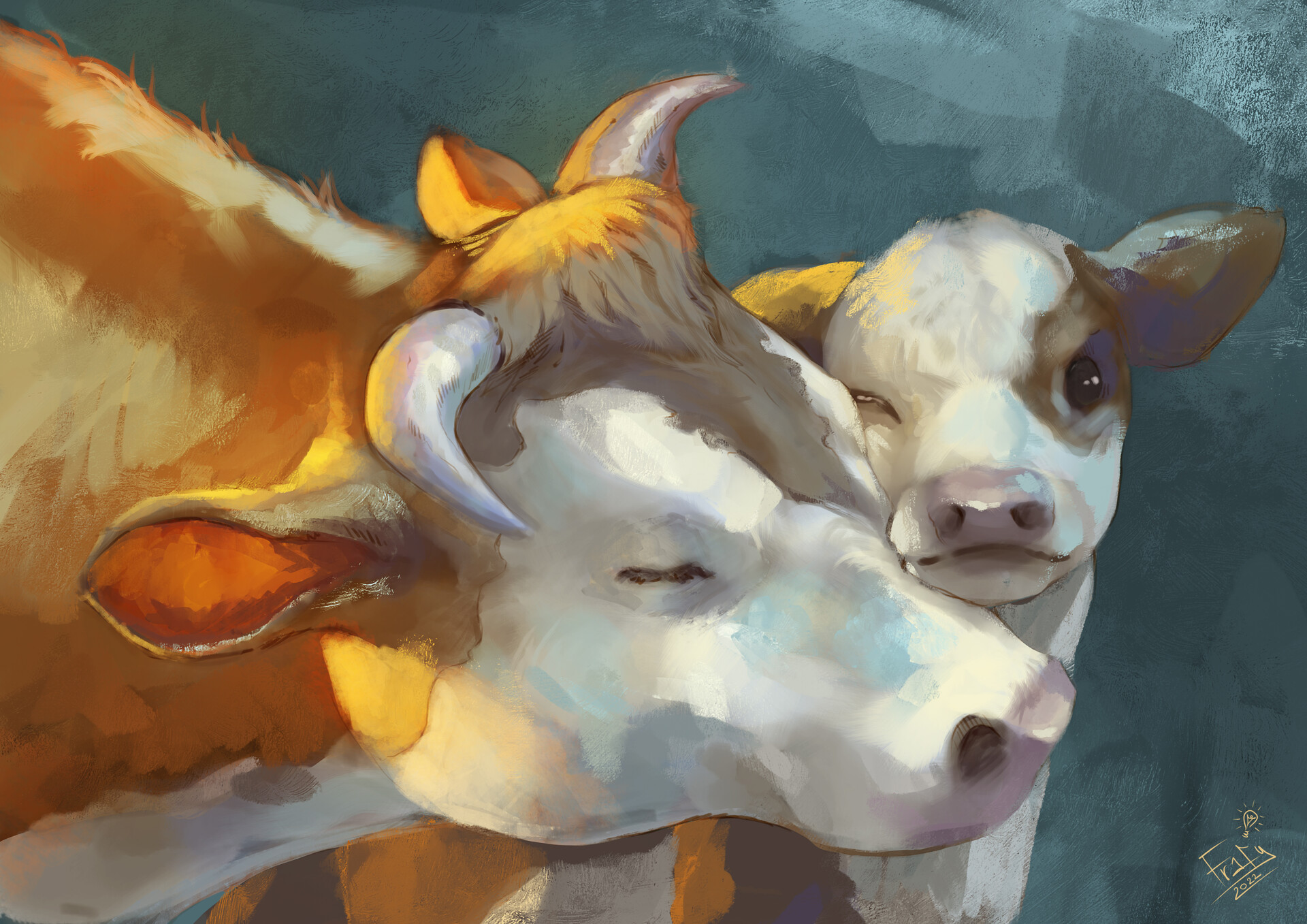 ArtStation - Cow with calf
