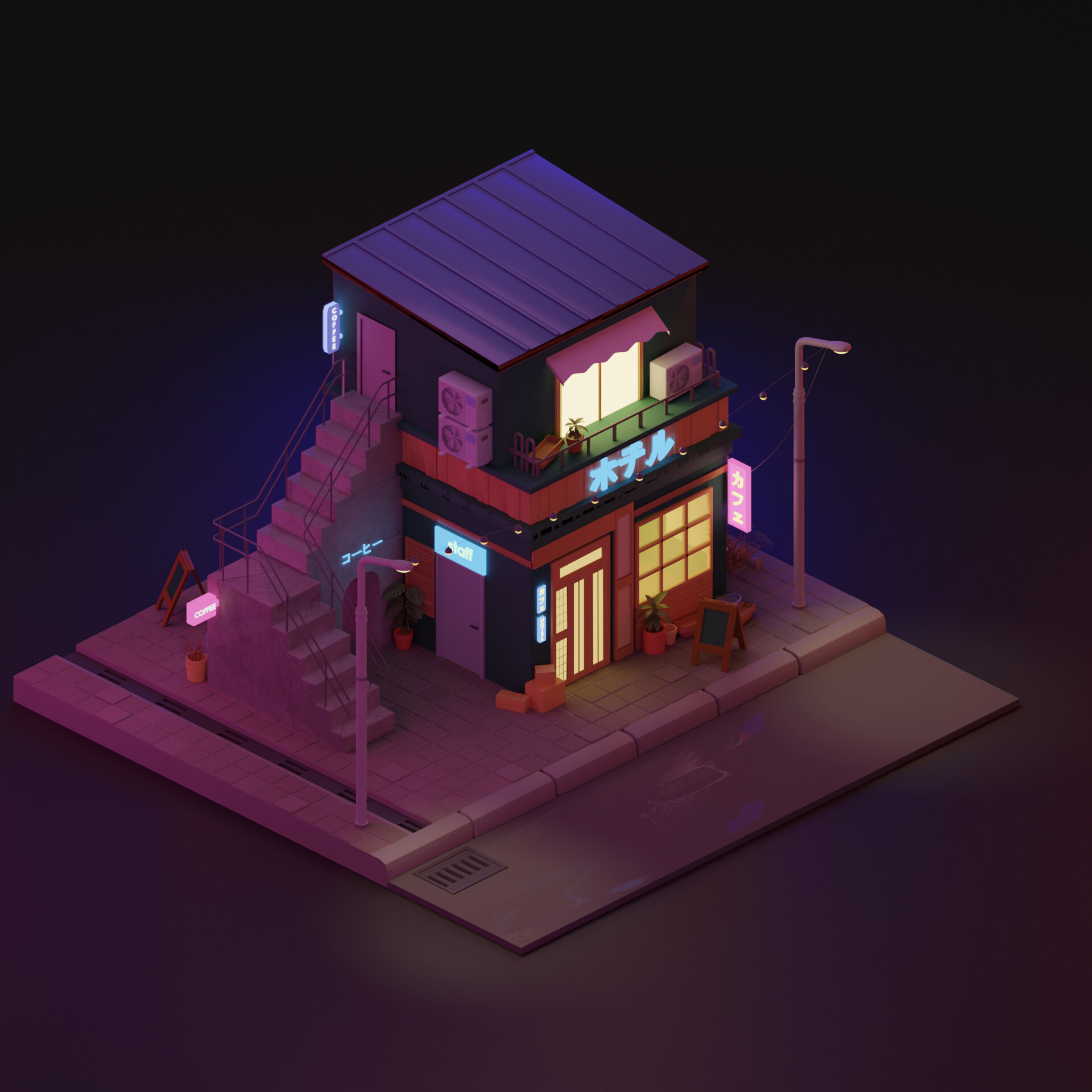 ArtStation Japanese House At Night artstation-japanese-house-at-night