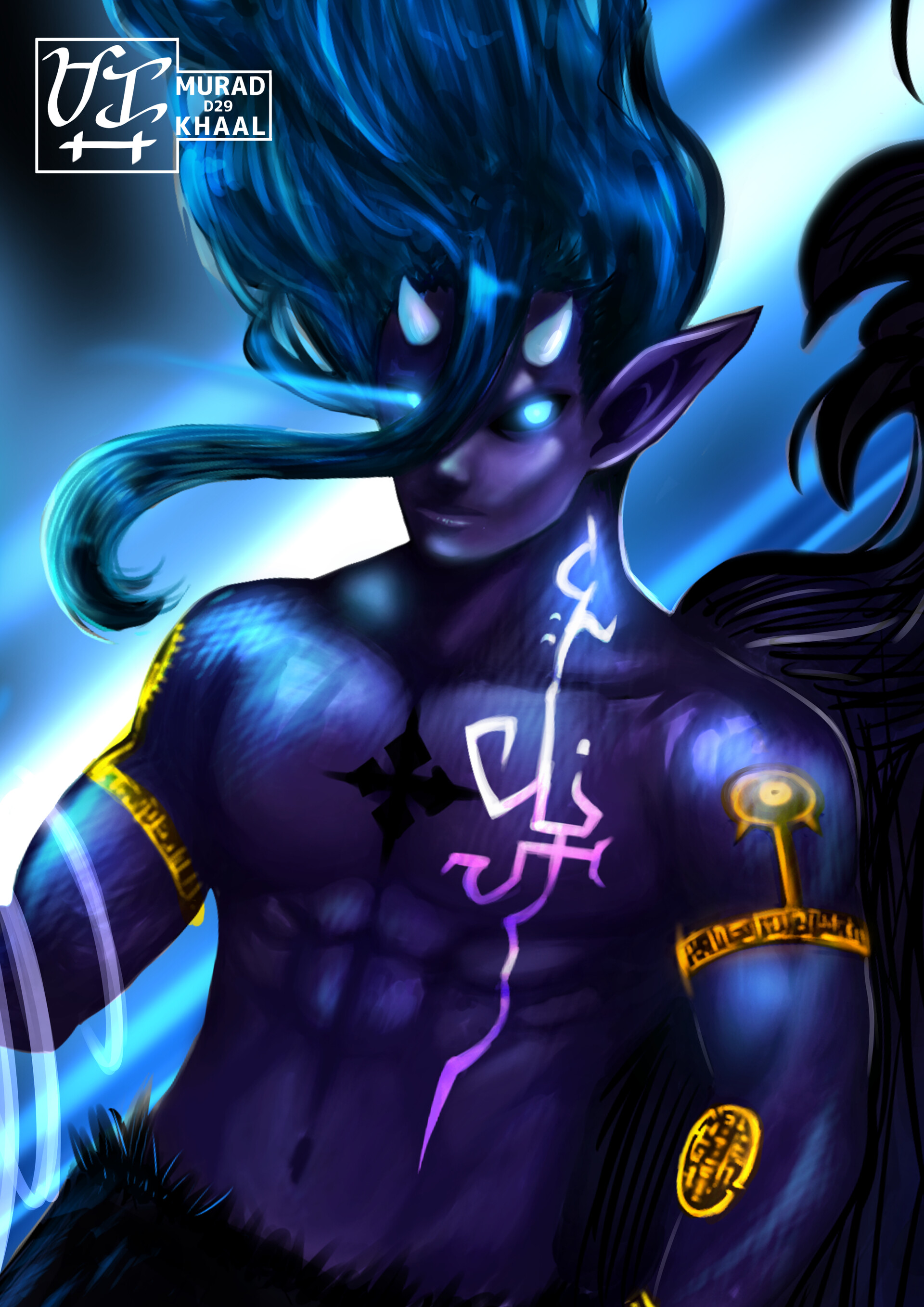 ArtStation Avijin the blue flame origin