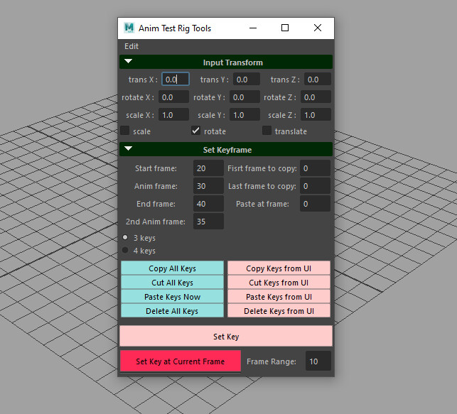 ArtStation - Set Key Support Tools - Anim to Test Rig