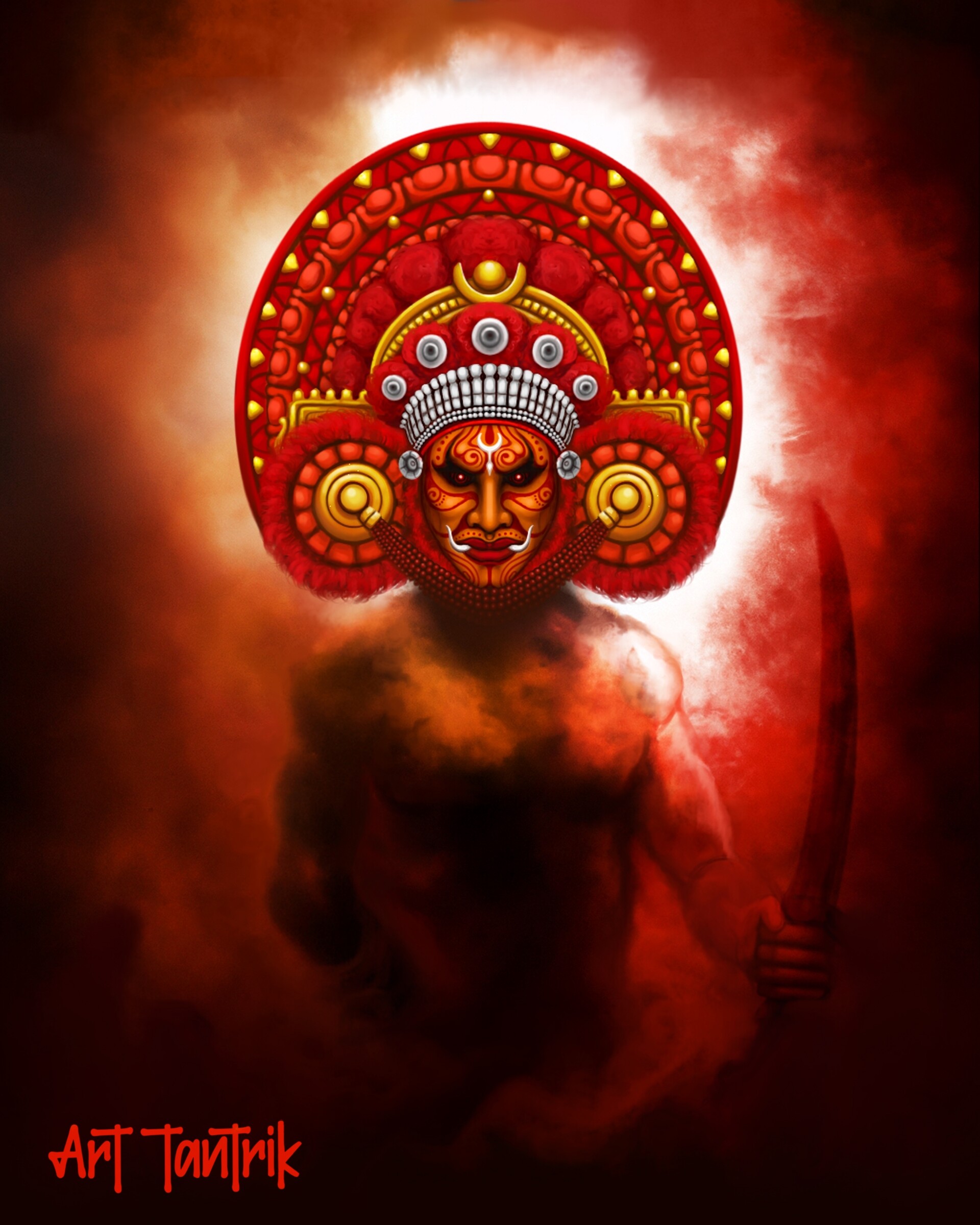 Theyyam  An evocation to a goddess  rdrawing