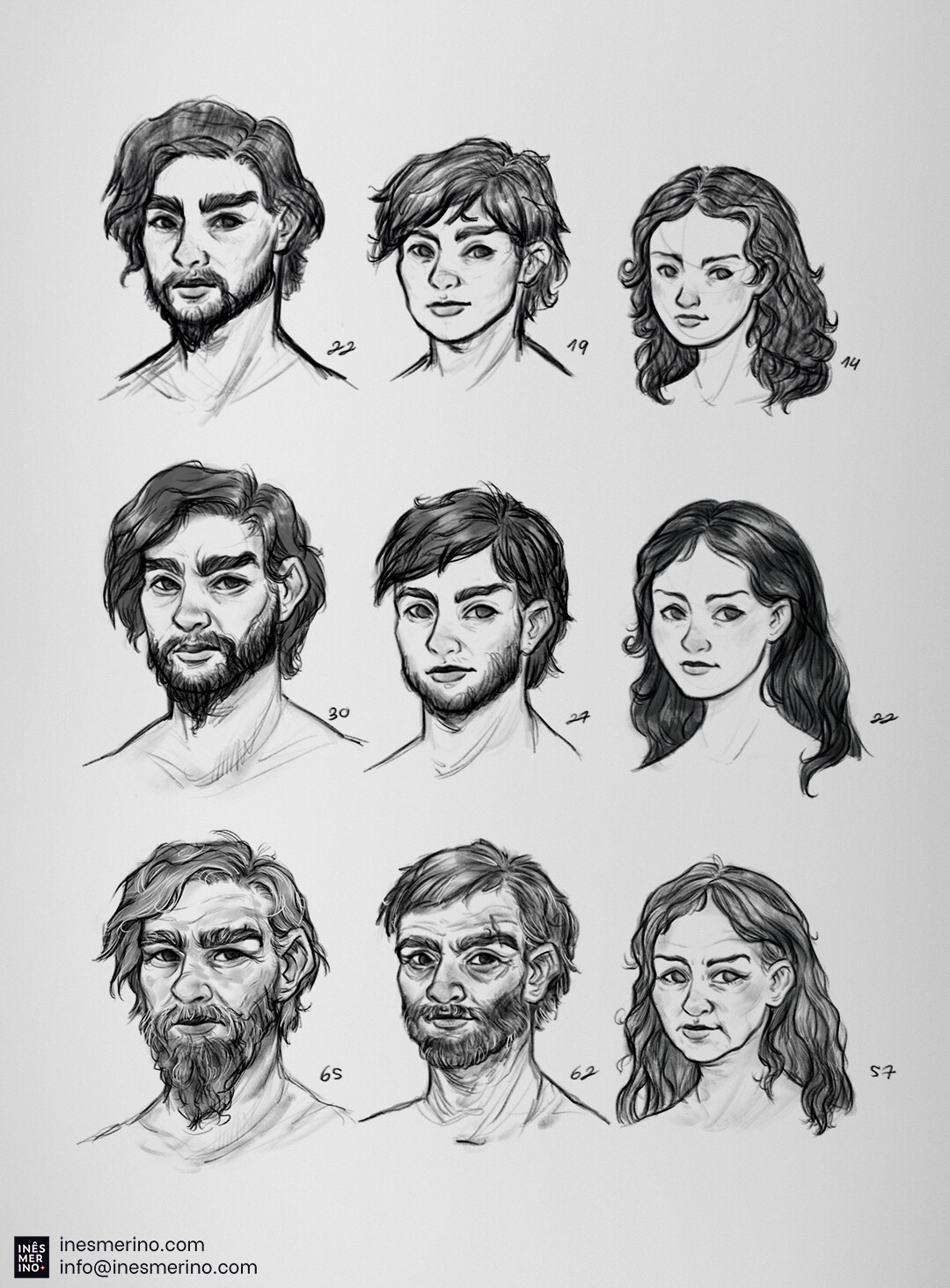 Aging exploration done once the character's portraits were established