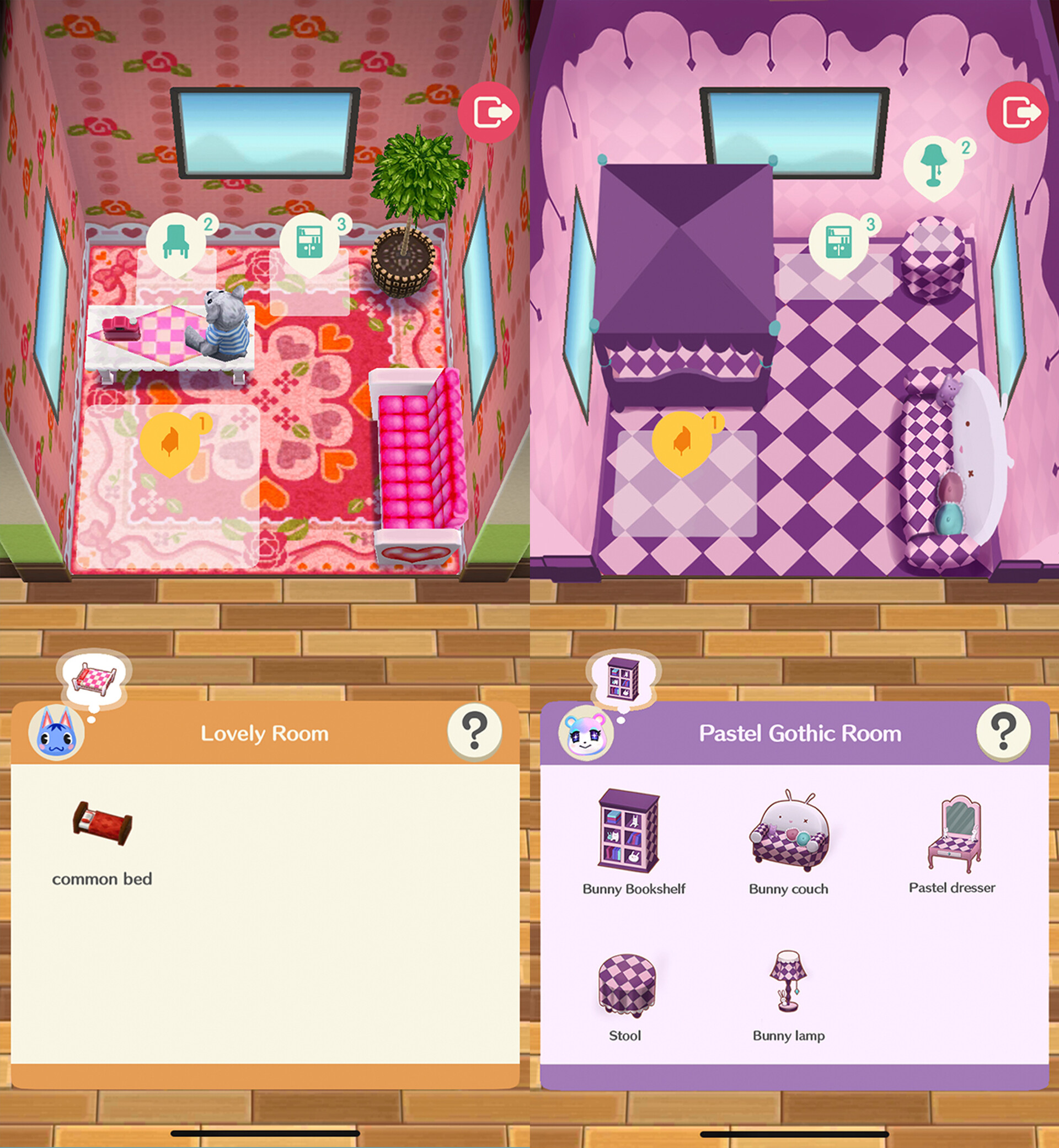 ArtStation - UI design: Animal crossing Pocket camp, changing the theme to  gothic (sentimental circus)