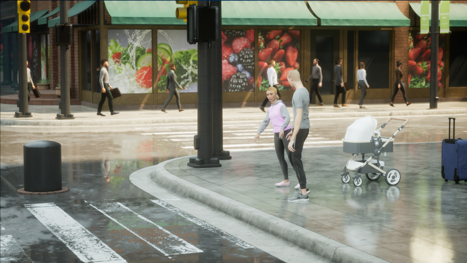 City environment design, Mass Crowds AI simulation, test version