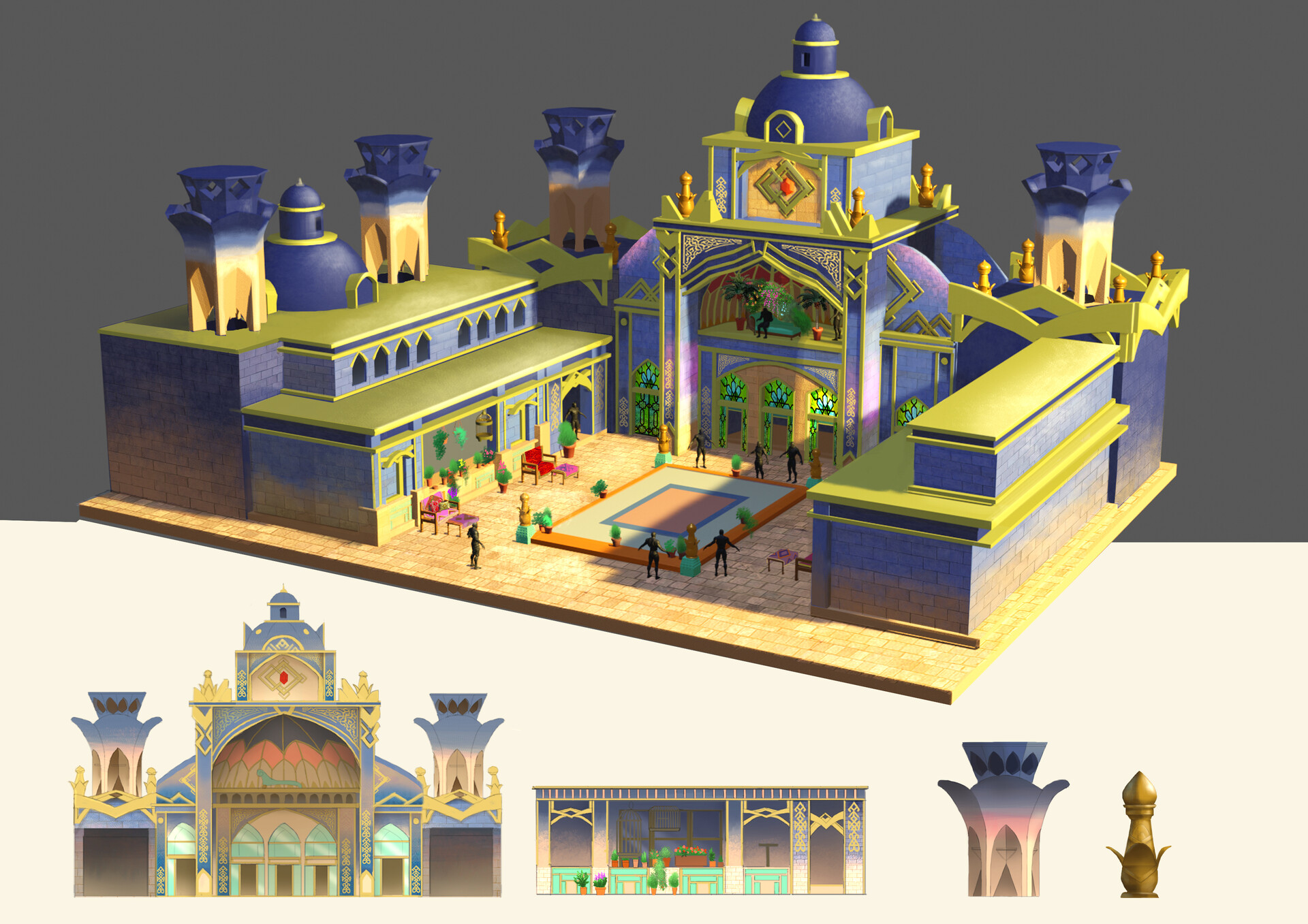 ArtStation Magic Academy courtyard