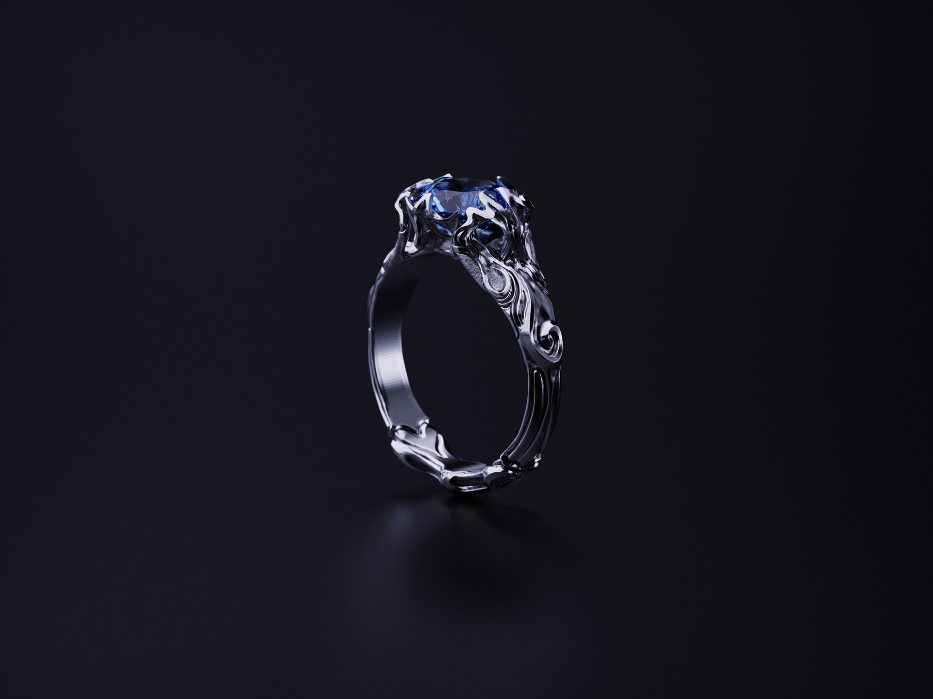 ArtStation Sapphire Crown ring