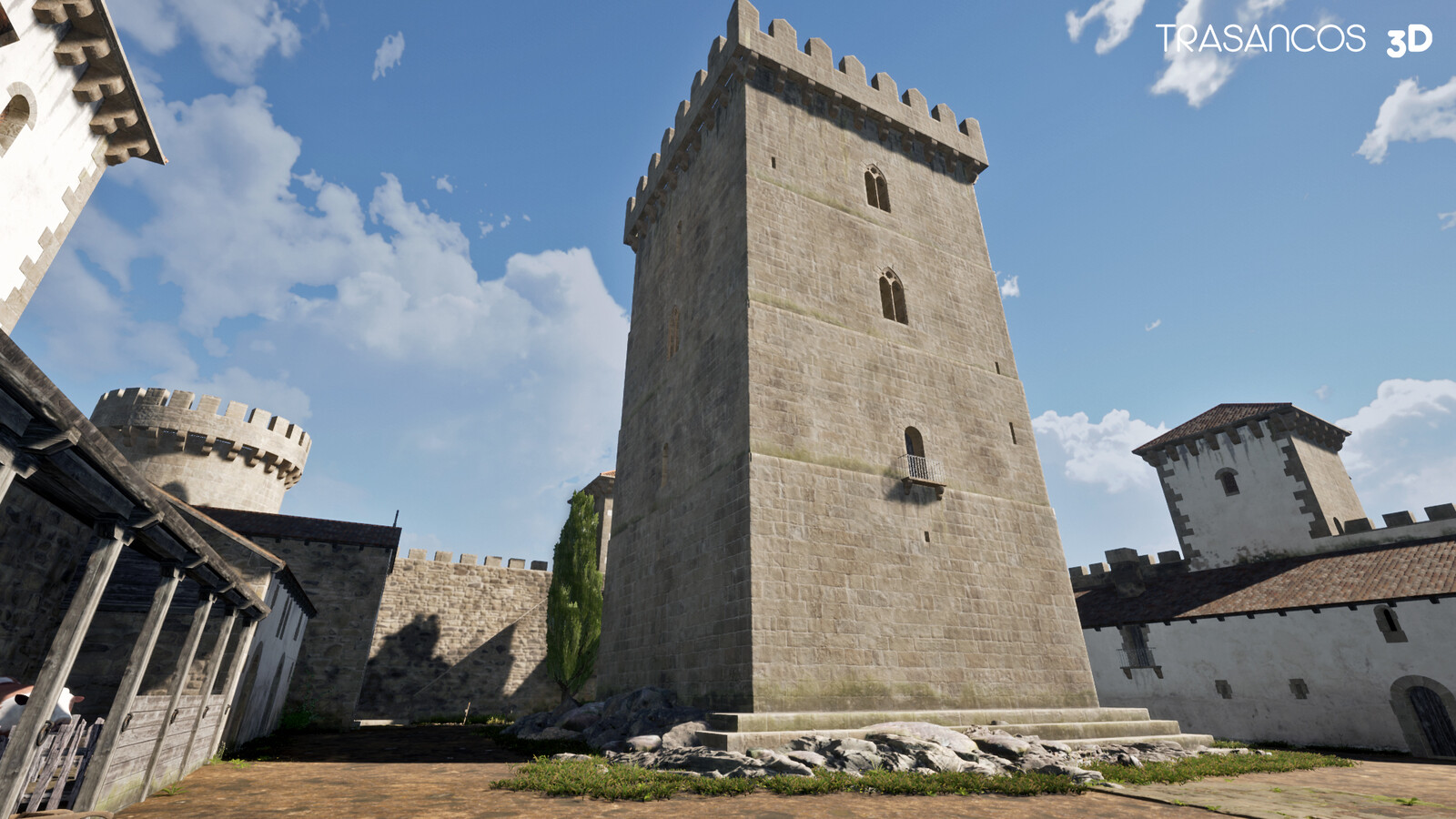 Rocha Forte castle. Final rendering view of the main tower.