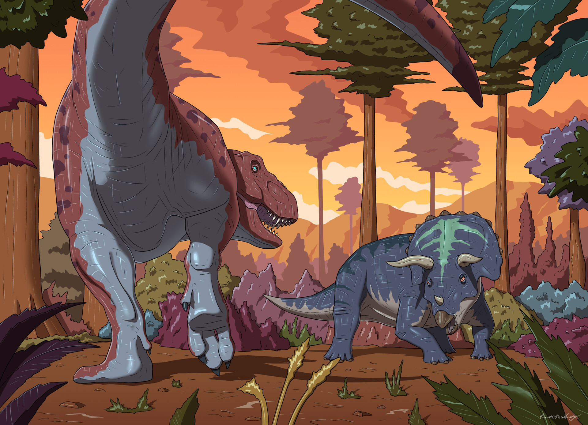 ArtStation - Tyrannosaurus Rex Vs Triceratops