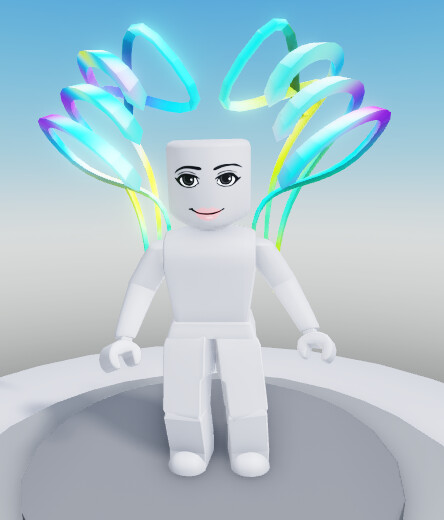 Roblox Avatar with White Wings and Good Muscles · Creative Fabrica