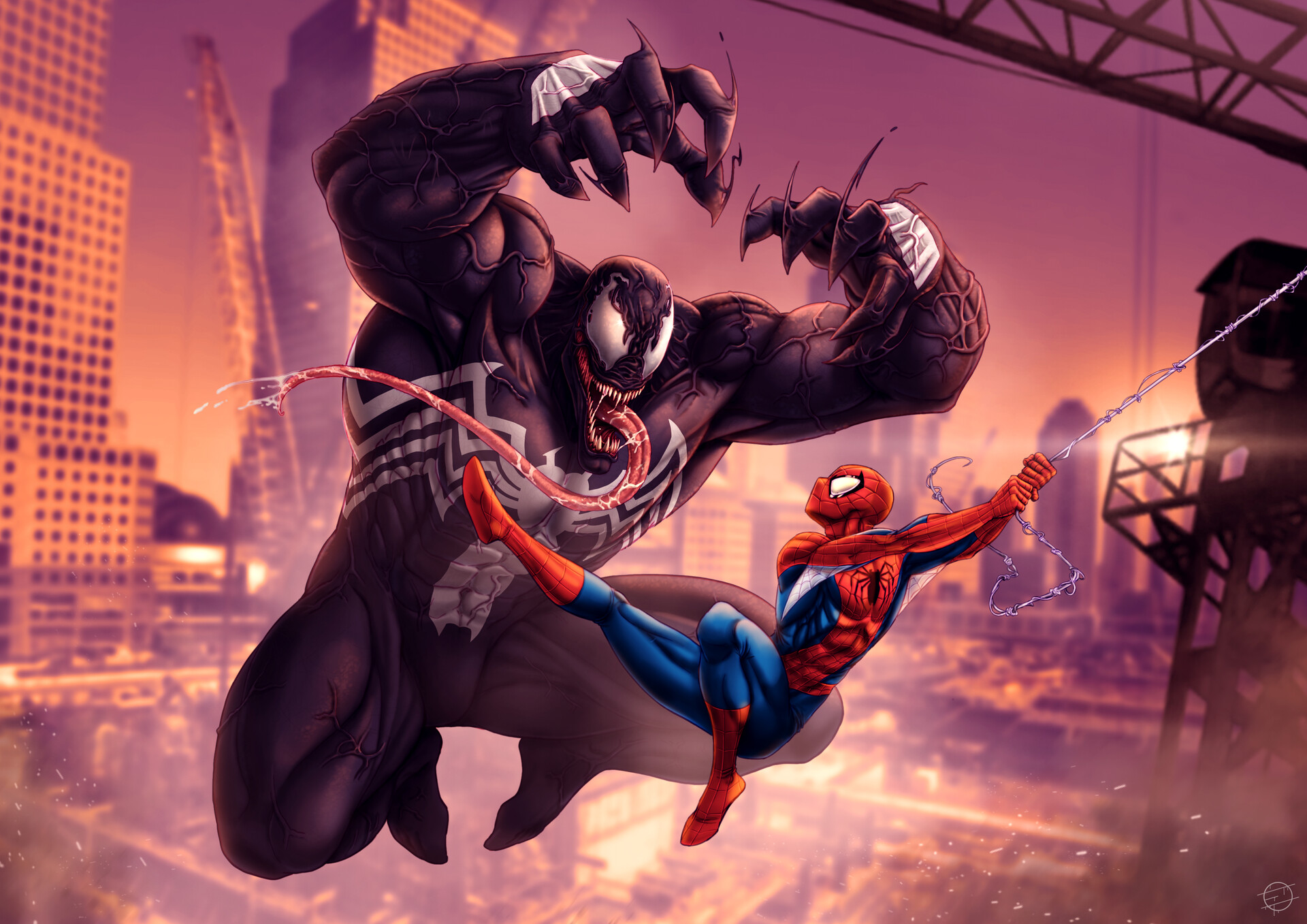Ultimate Spiderman Vs Venom Wallpaper