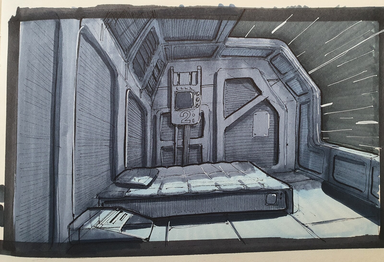 Sci-fi interior sketches 