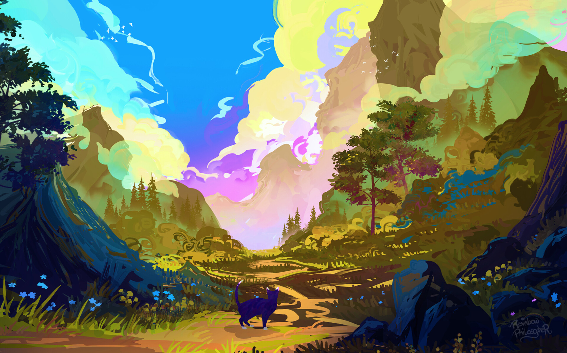 ArtStation Cat forest