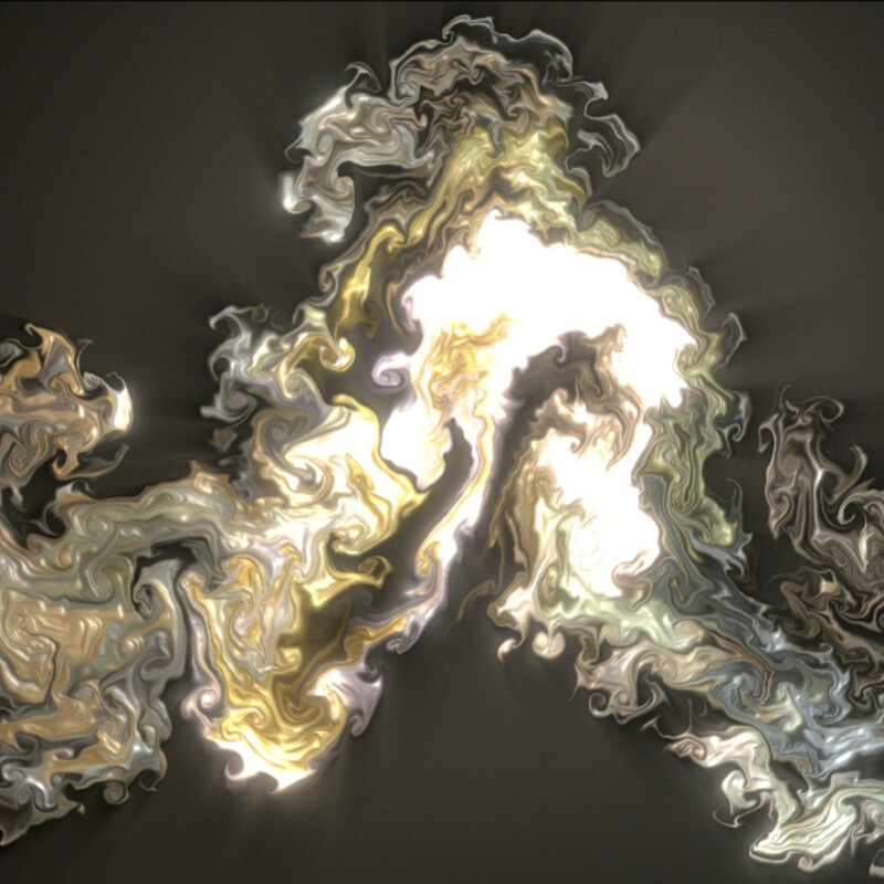 Gold and Silver fluid abstract 