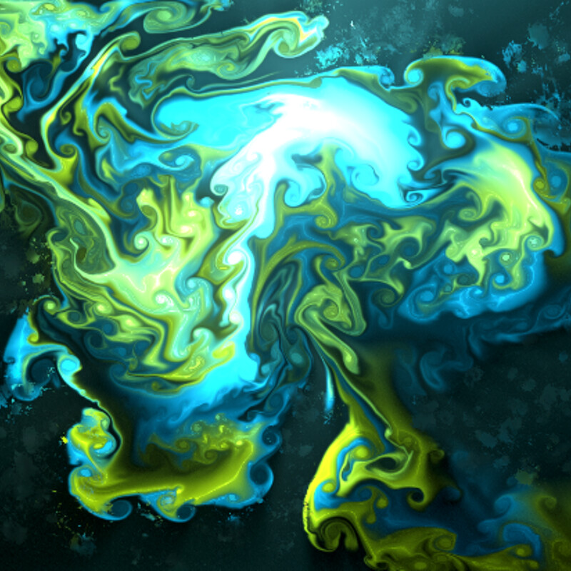 Blue and Yellow fluid abstract collection