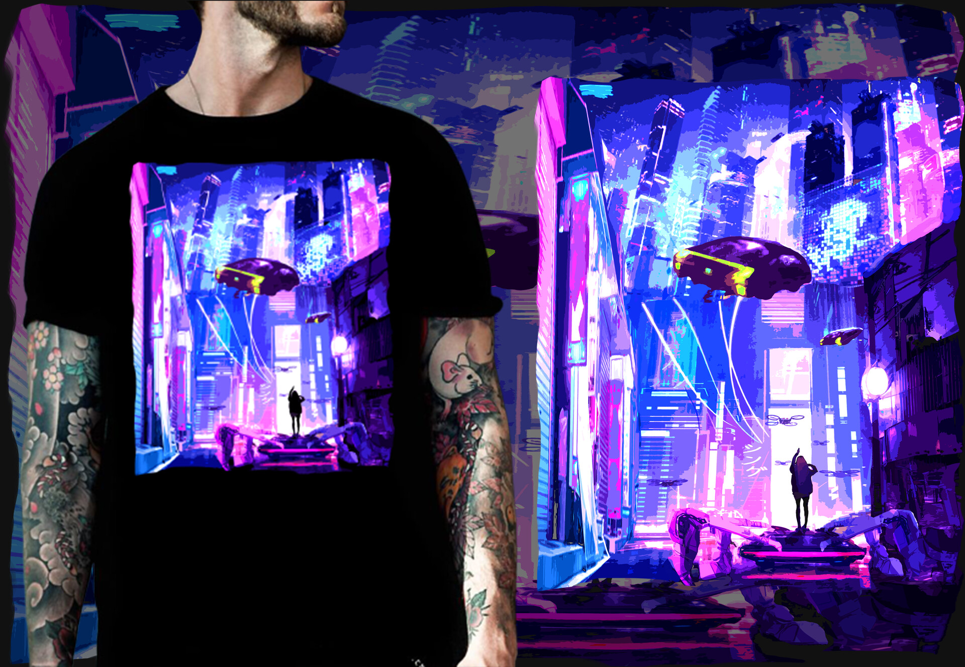 ArtStation - Creative T-Shirt Designs (CYBER CITY)