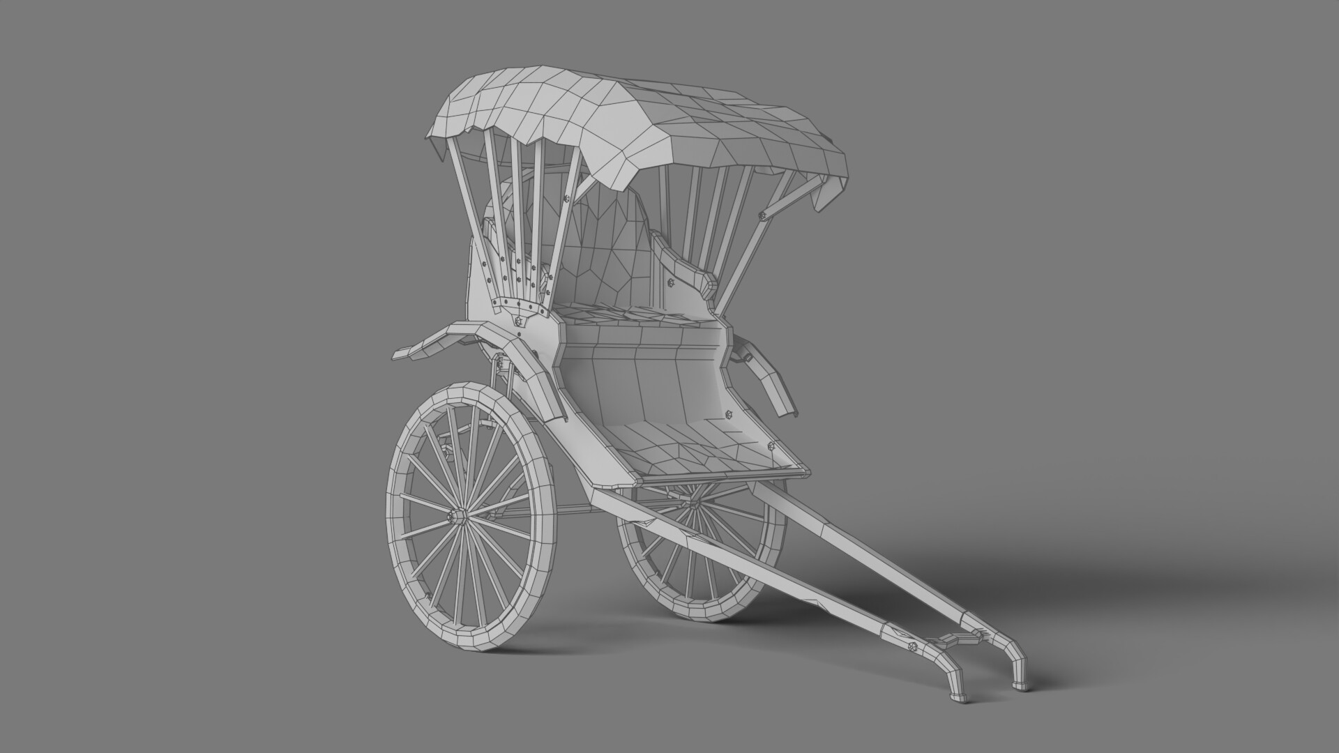 Render Island - Old Colonial Rickshaw | LowPoly