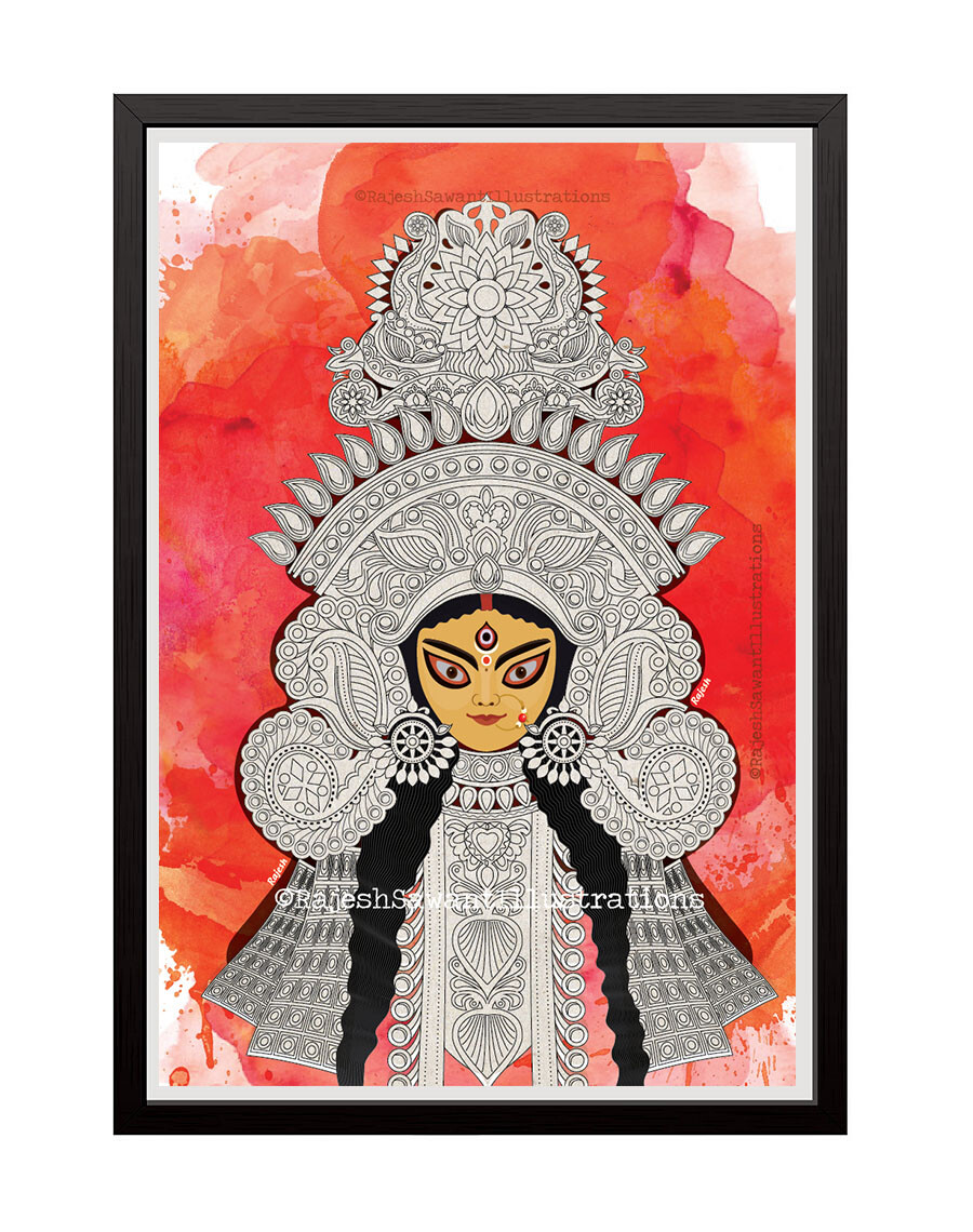 Maa Durga Drawing by Papiya Dey | Saatchi Art