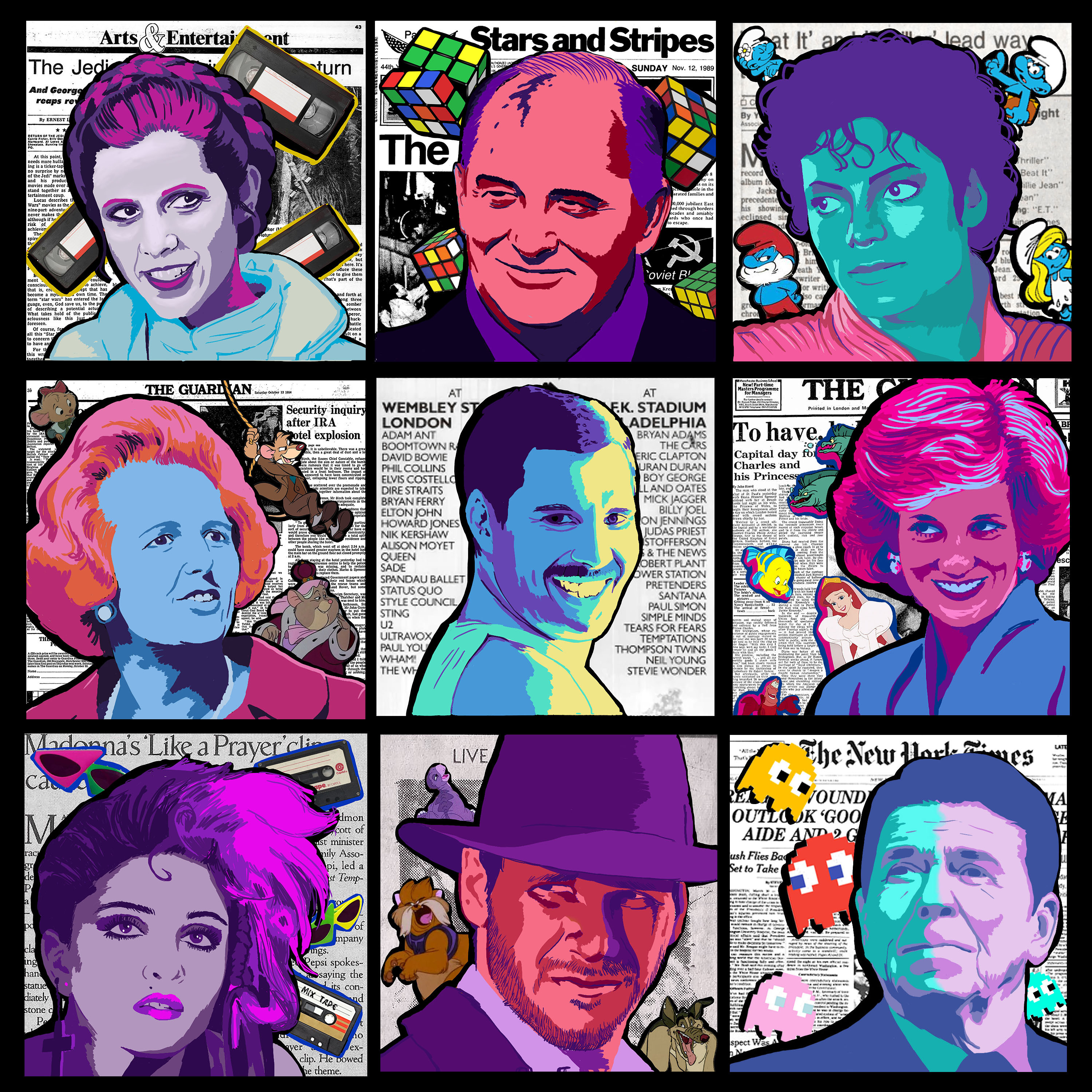 “1980’s Painting Series Mock-up” 2021
