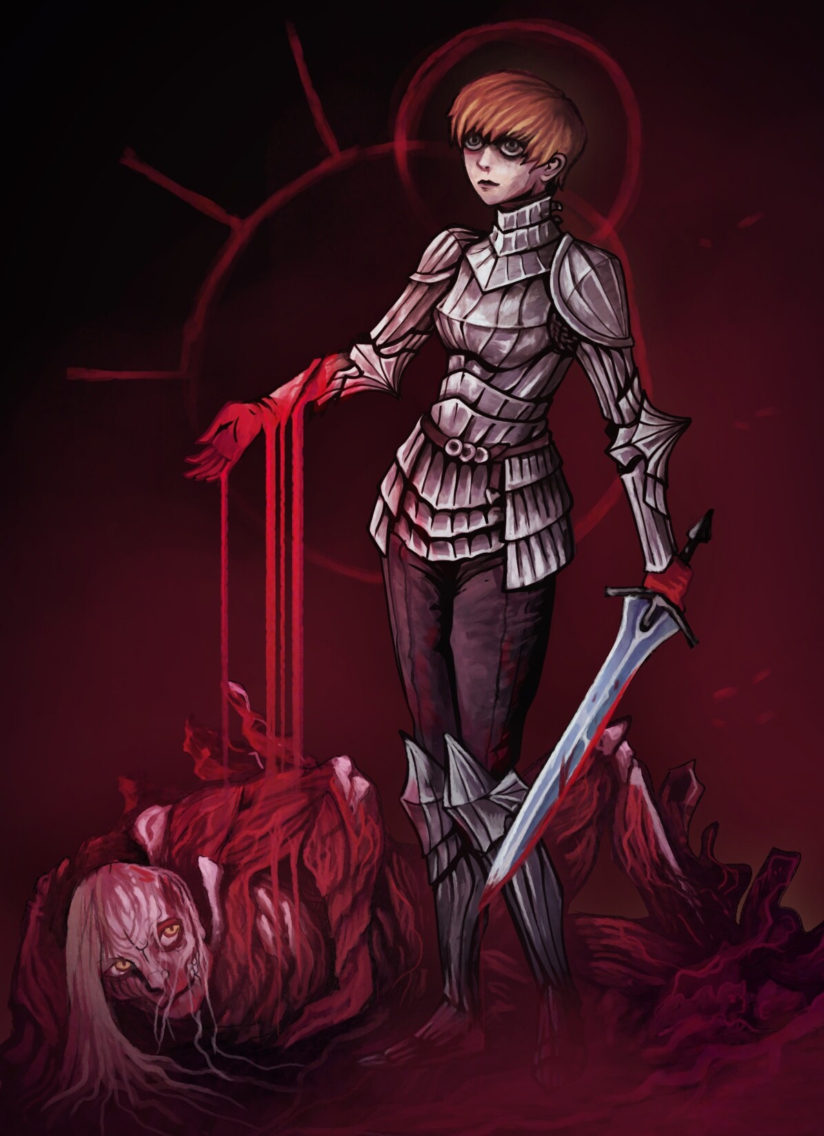 Artstation red blood blue sin