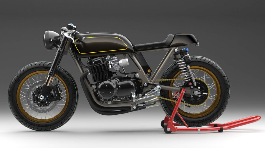 the Stock 3D model that we started with: CB750