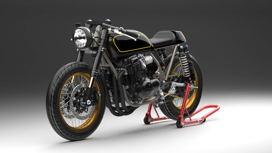 the Stock 3D model that we started with: CB750