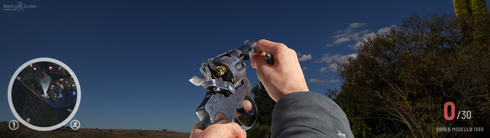 Mockup of what the weapon would look like in a realtime rendered FP setting - HUD elements are from Isonzo.
