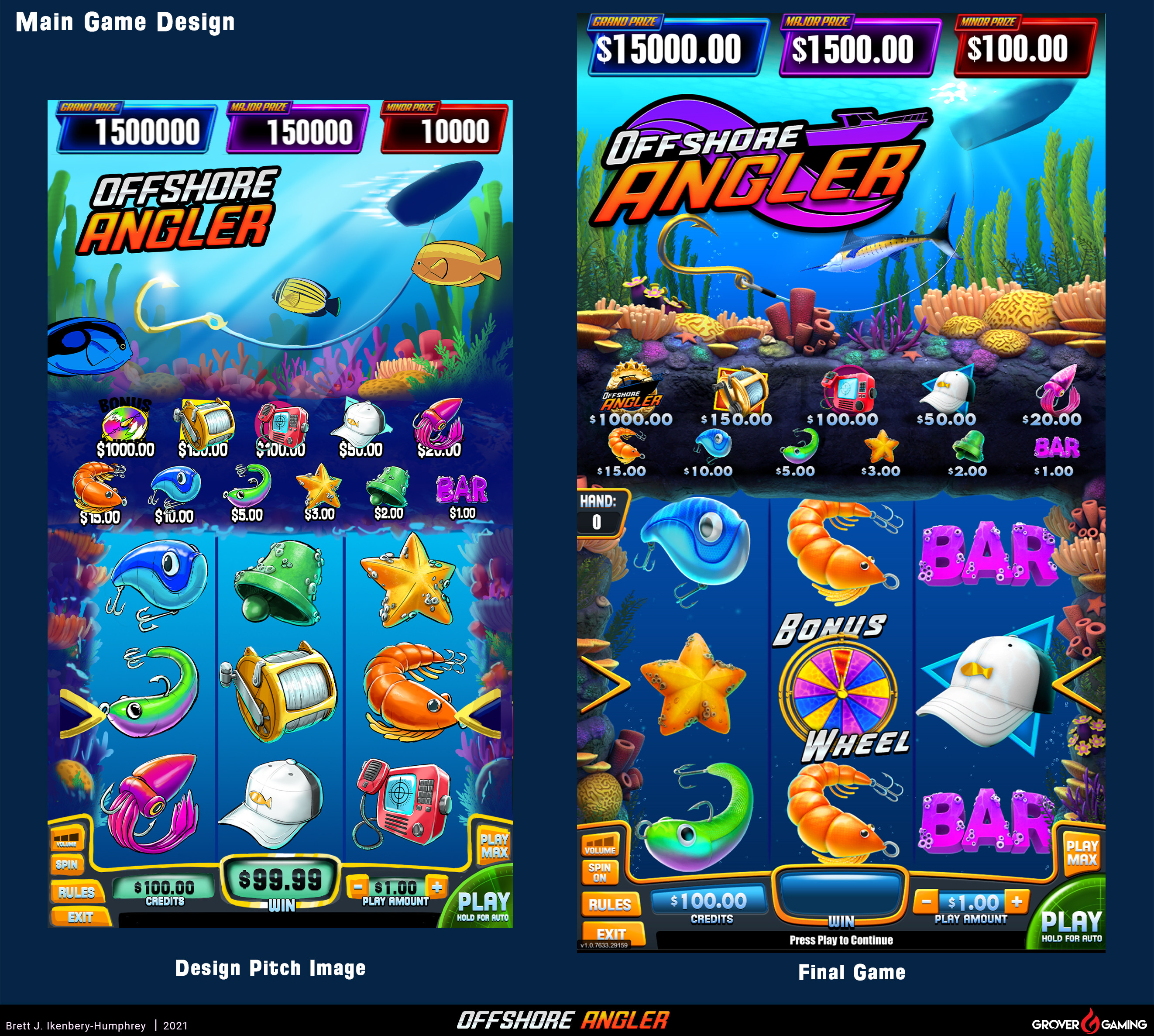 I was responsible for designing the main game screen, from layout to console. The logo was designed by Amanda Freeman.