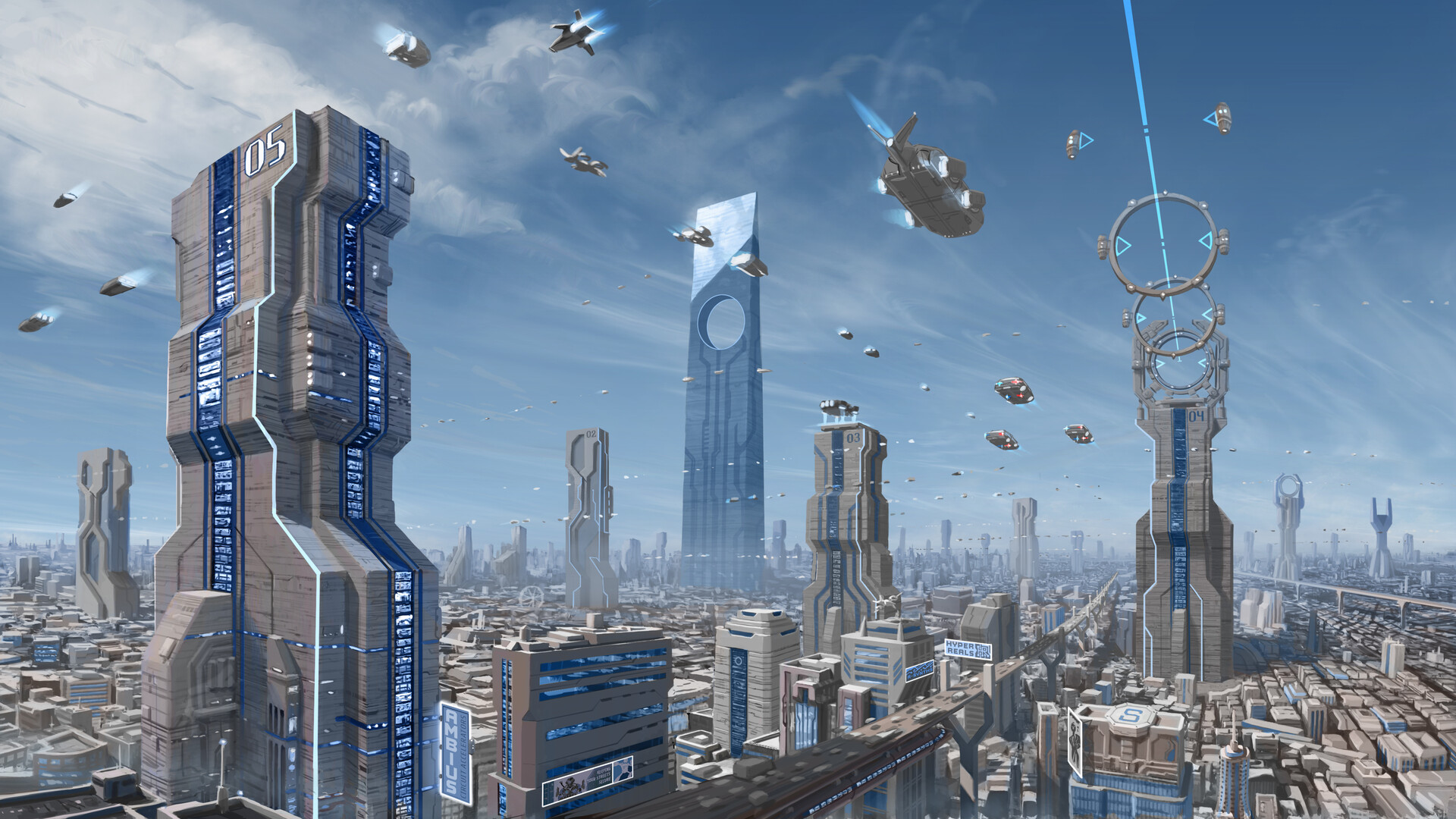 ArtStation Boston city scape in the future