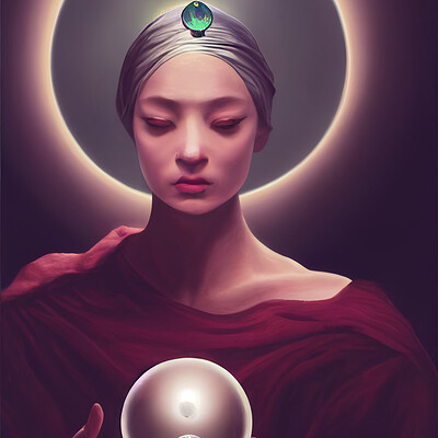 Dark philosophy darkphilosophy fortune teller with a crystal ball hyper realis aecc1181 0529 46d9 9438 01d7740feba1