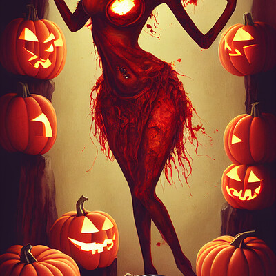 Dark philosophy darkphilosophy zombie vixen with pumpkins and red goo 149249bd 59d2 45fa 84bf 26db1b6bd75b