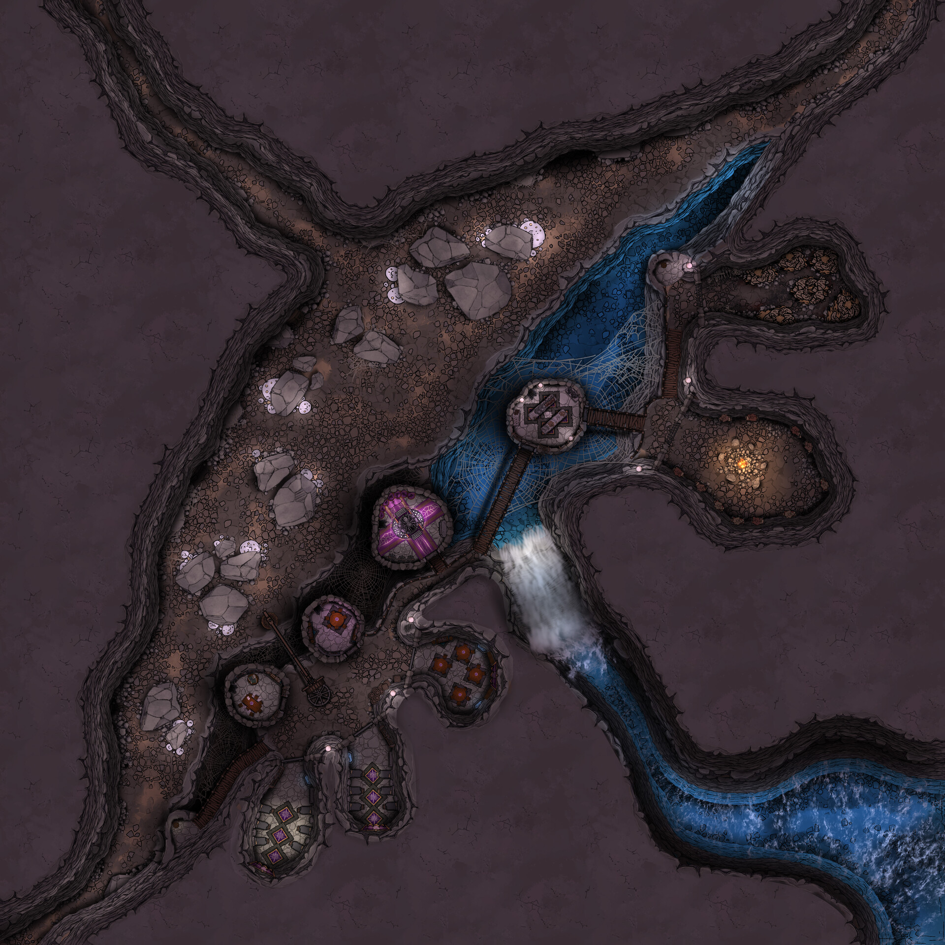 Morvold Press - Battle Map  Drow Prison of Velkynvelve [120 x 120]