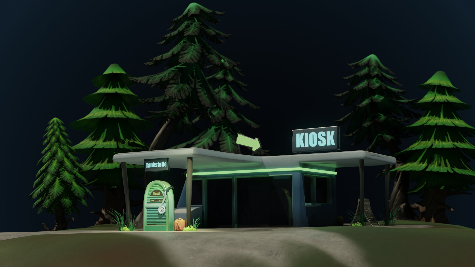 ArtStation Middle of Nowhere Gas Station