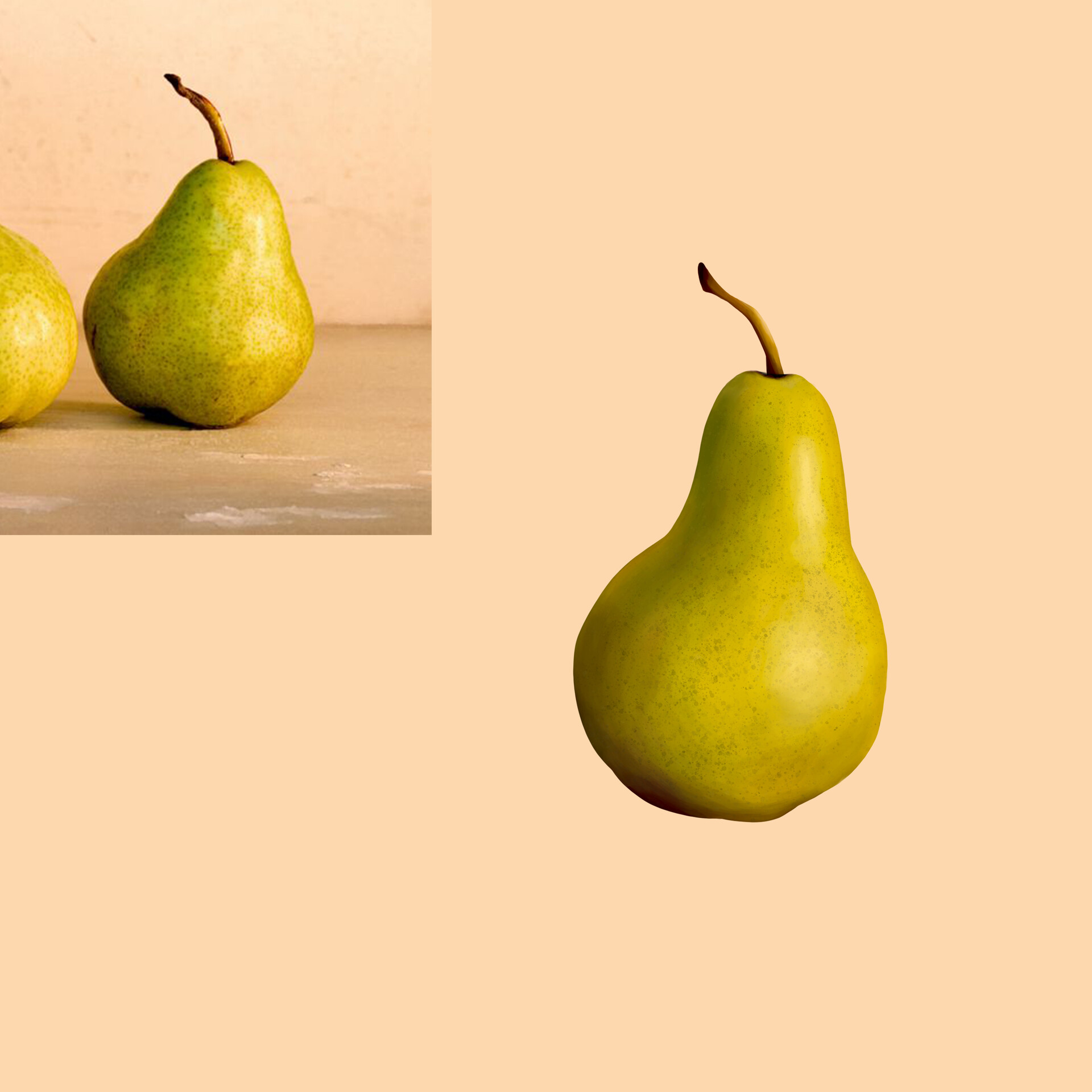 ArtStation - Still-life pear digital practice