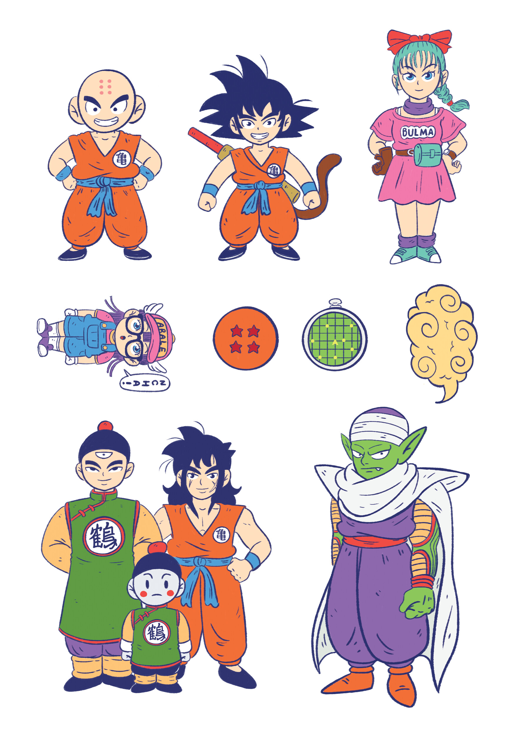 ArtStation - Commission for dragonball series character stickers