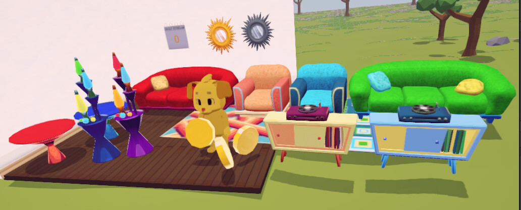 Material and shader checks of the Groovy Furniture sets within Unity build