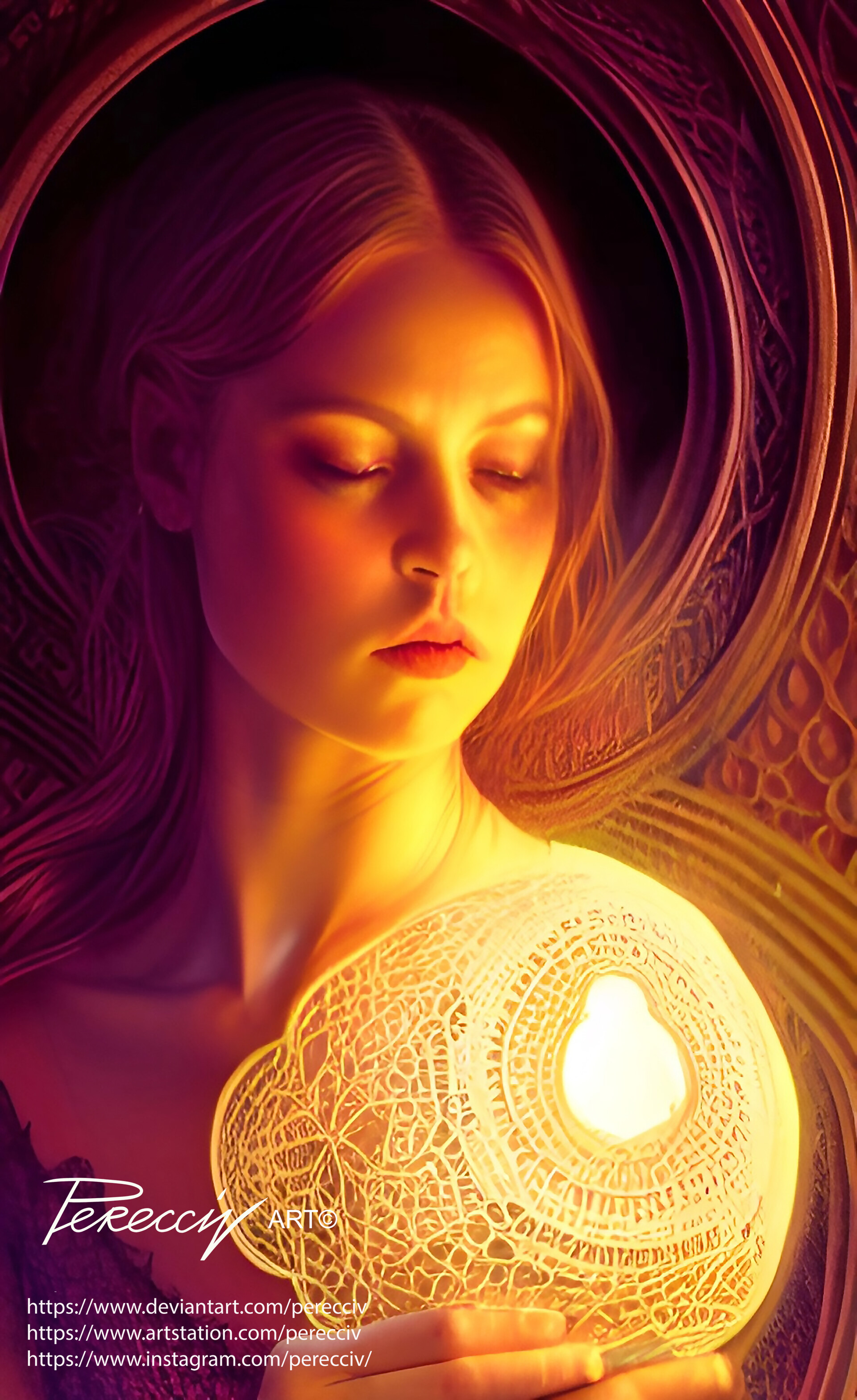 ArtStation Girl with a magic candle