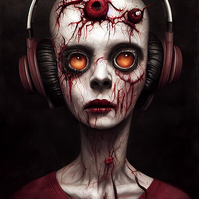 Dark philosophy darkphilosophy zombie wearing headphones by nicoletta ceccoli m abb37dd7 ee68 4e53 a367 ea765f11ed55