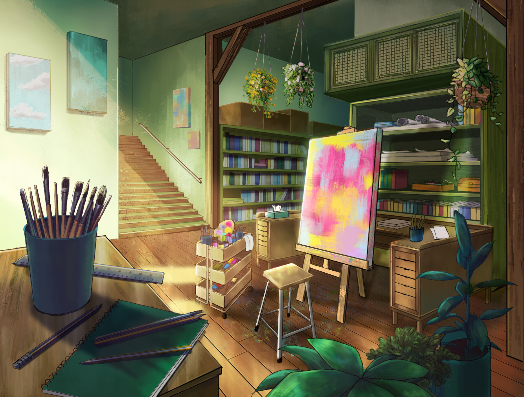 ArtStation - paintingroom(backgroundpainting)