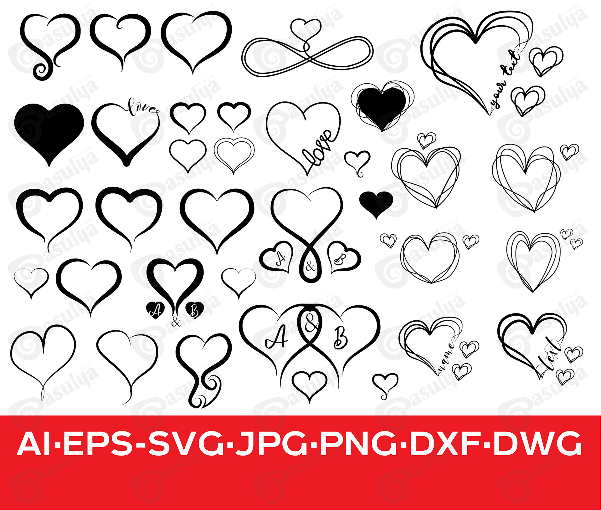 ArtStation - 35+ Heart bundle, heart .png simple, love heart design ...