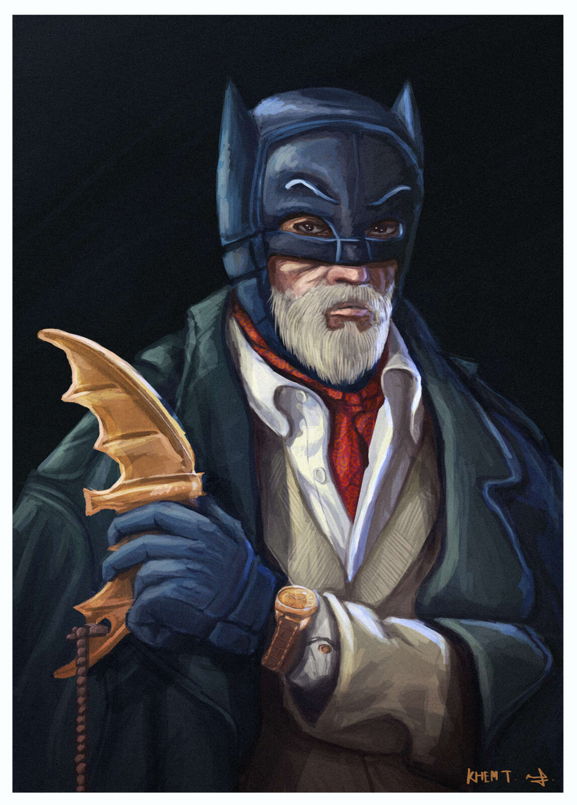 BATMAN GOLDEN AGE ( Adam west) : redesign portrait