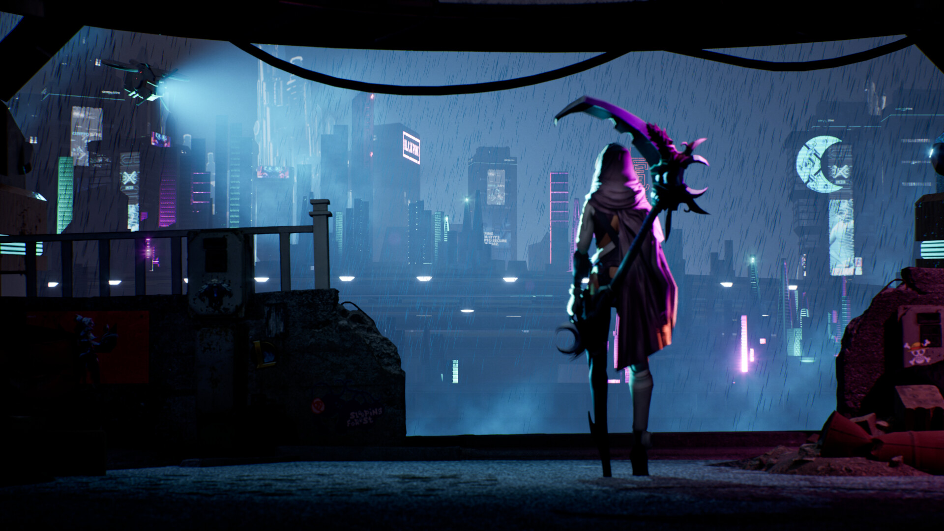 ArtStation - Rainy Cyberpunk City