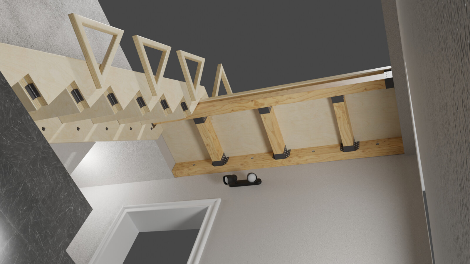 Looking up from the lowerlevel with open podium