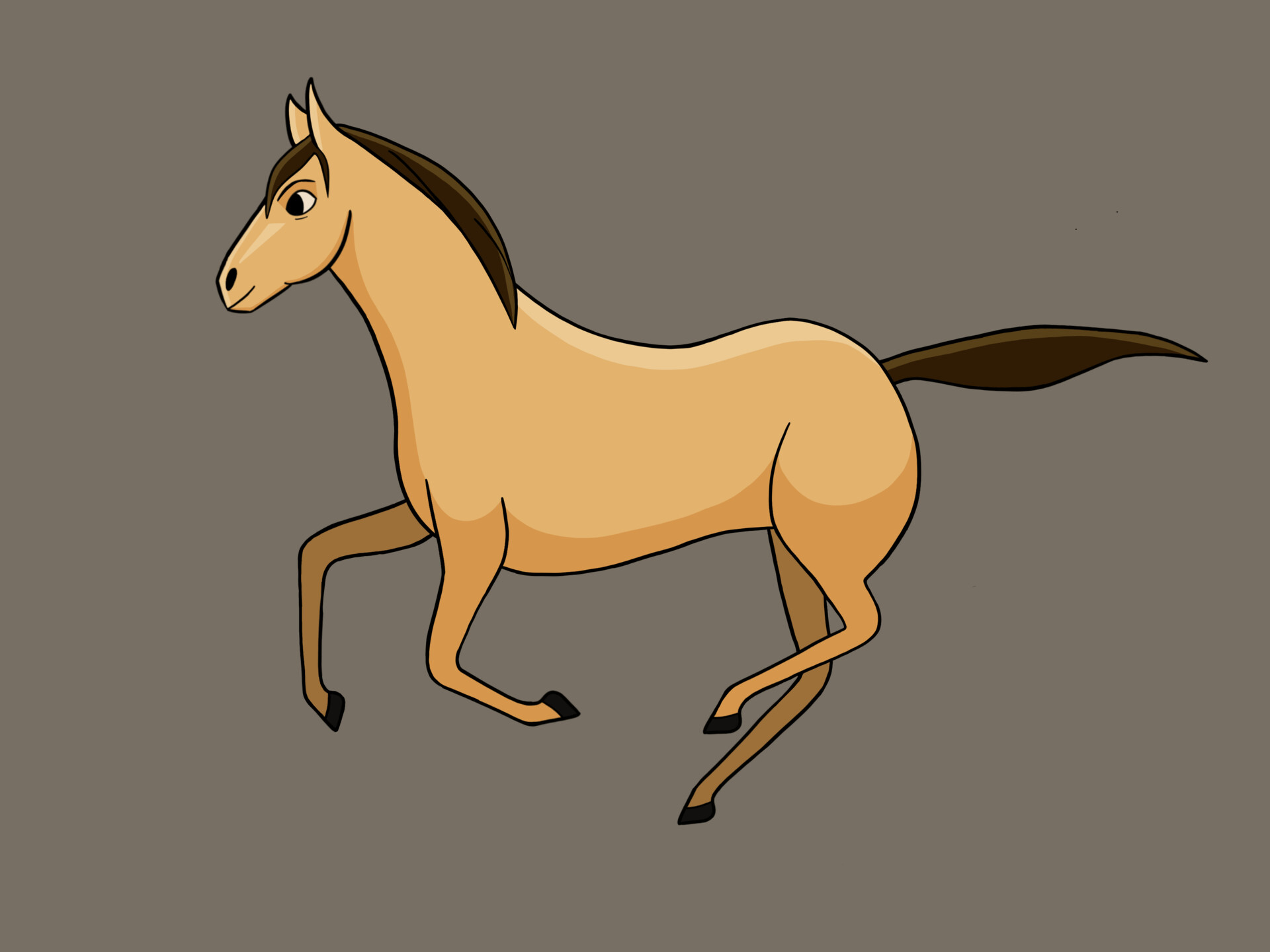 Artstation 2d horse unicorn run animation