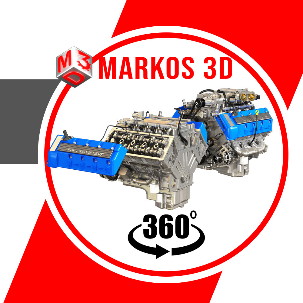 GT500 V8 SVT 2013 - Engine | Markos3d | 360 Degree Full Engine Parts