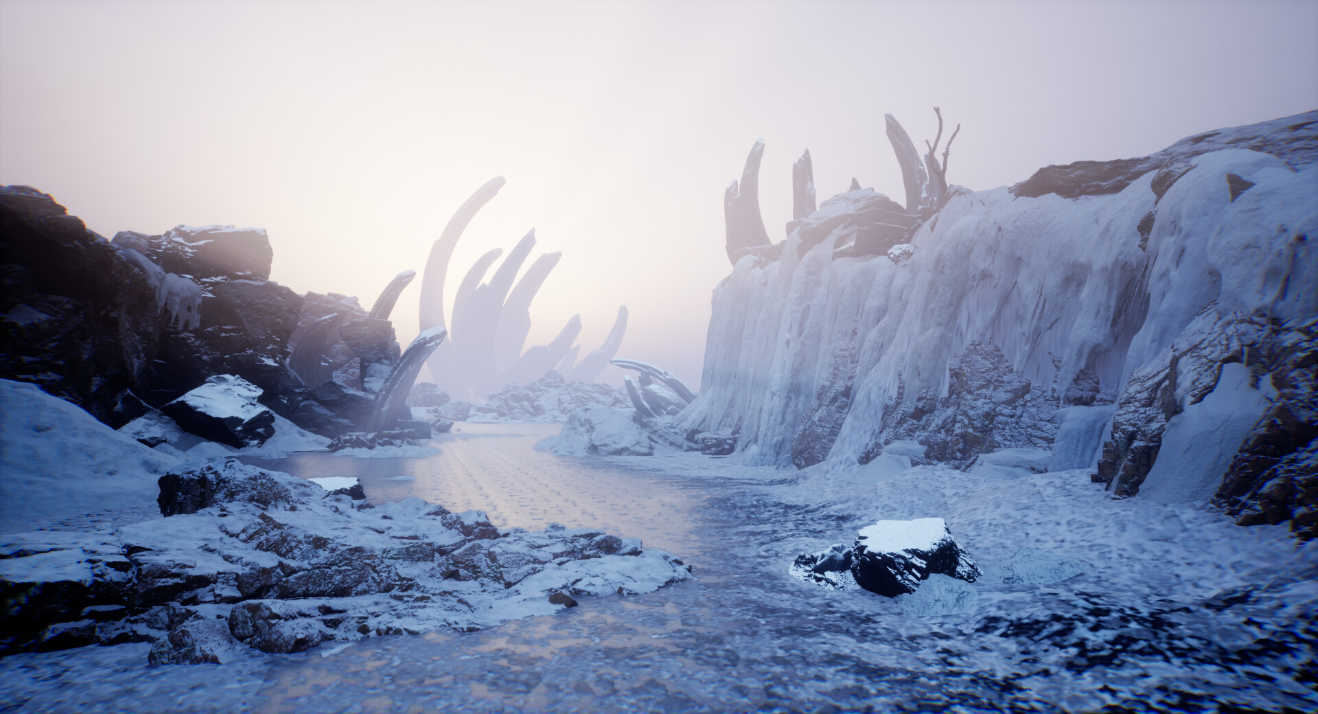 Artstation snow environment in unreal engine 5