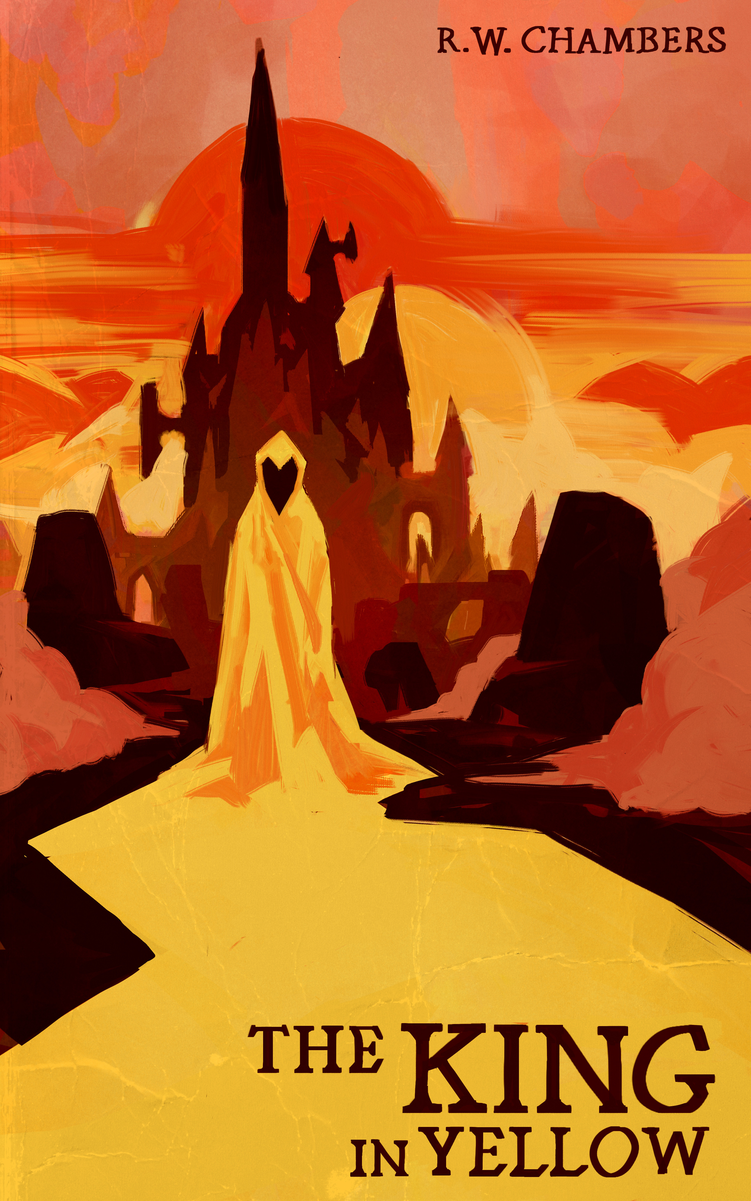 A book cover based off of The King in Yellow by R. W. Chambers. Created for the class Imagery in Horror at VCU.