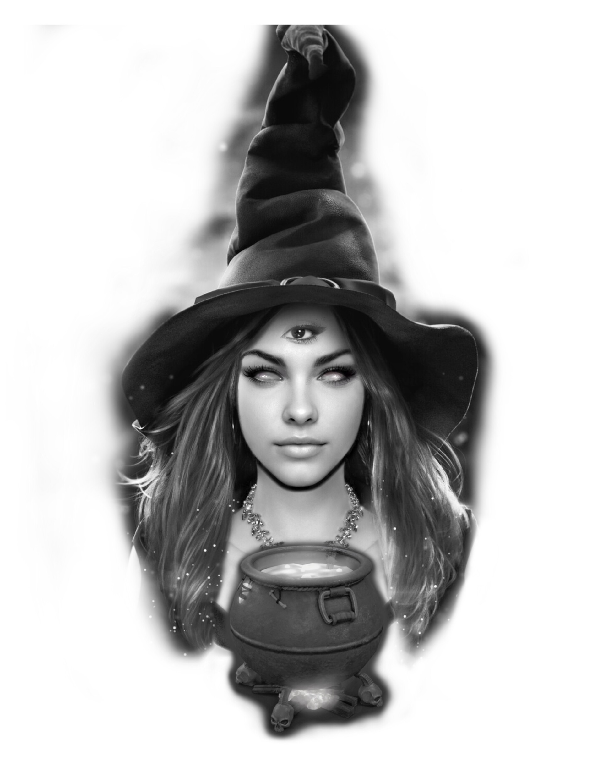  ArtStation - Witch tattoo design