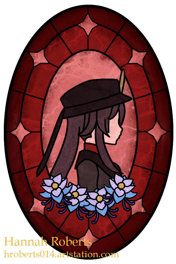 Stained Glass Hu Tao